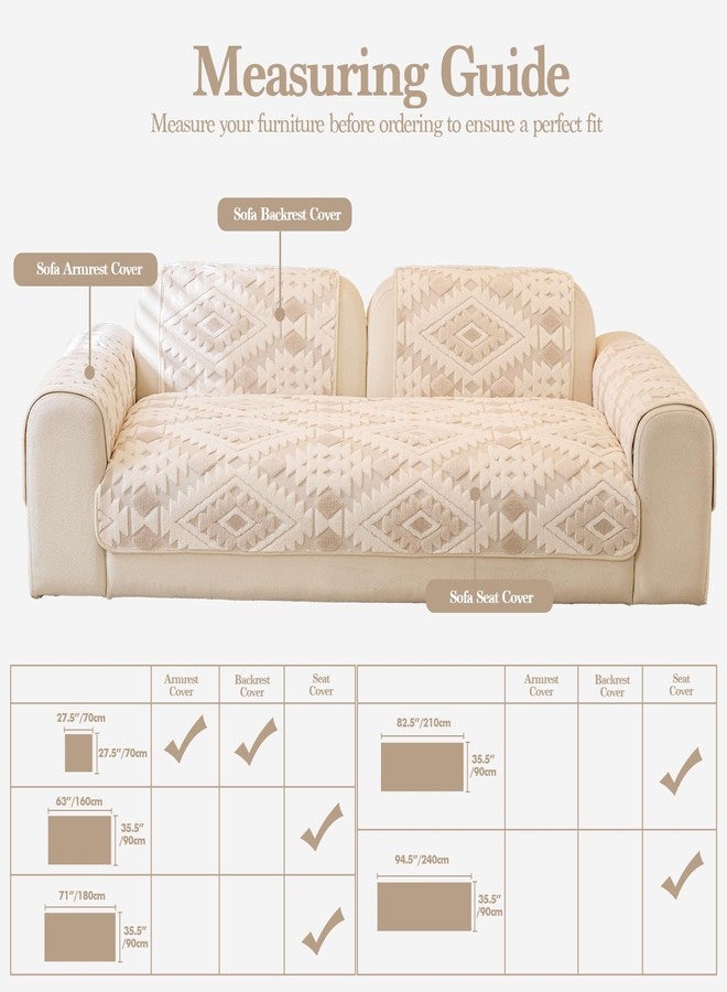 WEYOND Pet Couch Cover for Dogs, Soft Plush Sofa Cover Washable, Non-Slip Pet-Friendly Sofa Slipcover for Couches and Sofas (Beige, 35.5" x 63") - Image 5
